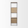 Morris 19.75 L x 15.0W x 72.5H Beige Wood with Black Metal Frame 4-Tier Shelving Unit, Shelving & Bookcase by Mercana, 19.75" length x 15" width x 72.5" height thumbnail 6