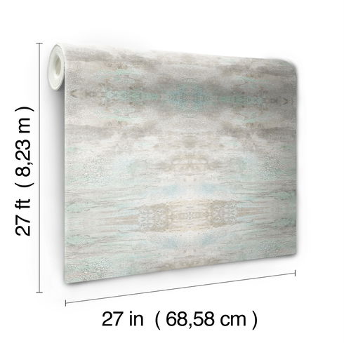 Serene Jewl Blue & Grey Wallpaper