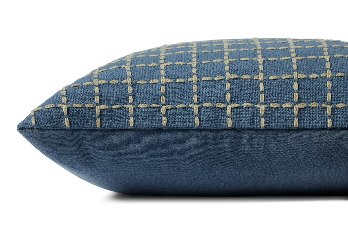 Jean Stoffer x Loloi Blue Pillow, Decorative Pillow, 18" length x 18" width View 2