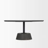 Maxwell 34' Dark Brown Wood with Black Metal Pedestal Base Round Coffee Table, by Mercana, 34" length x 34" width x 16" height thumbnail 6