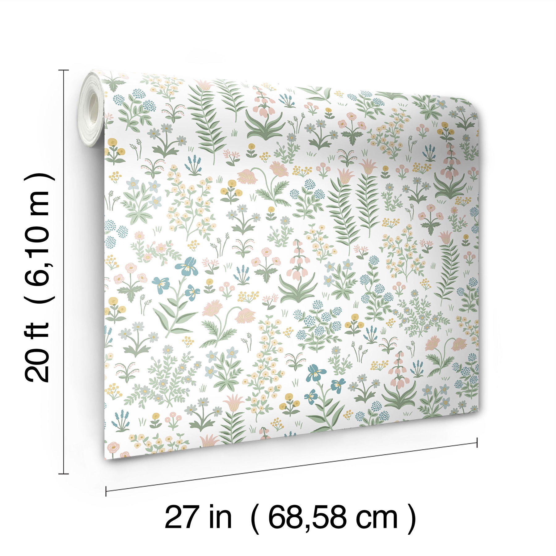 Menagerie Garden Blush Multicolor Peel & Stick Wallpaper large image 