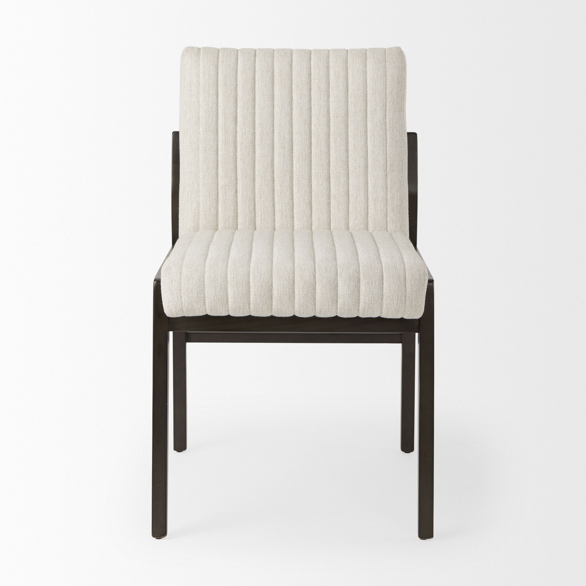 Tahoe Cream Fabric and Black-Brown Wood Dining Chair, by Mercana, 20.08" length x 24.8" width x 33.66" height View 5