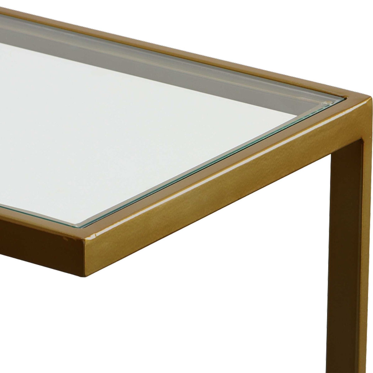 Musing Brushed Brass Accent Table, Side & End Table by Uttermost, 18" width x 24.25" height x 12" depth View 7