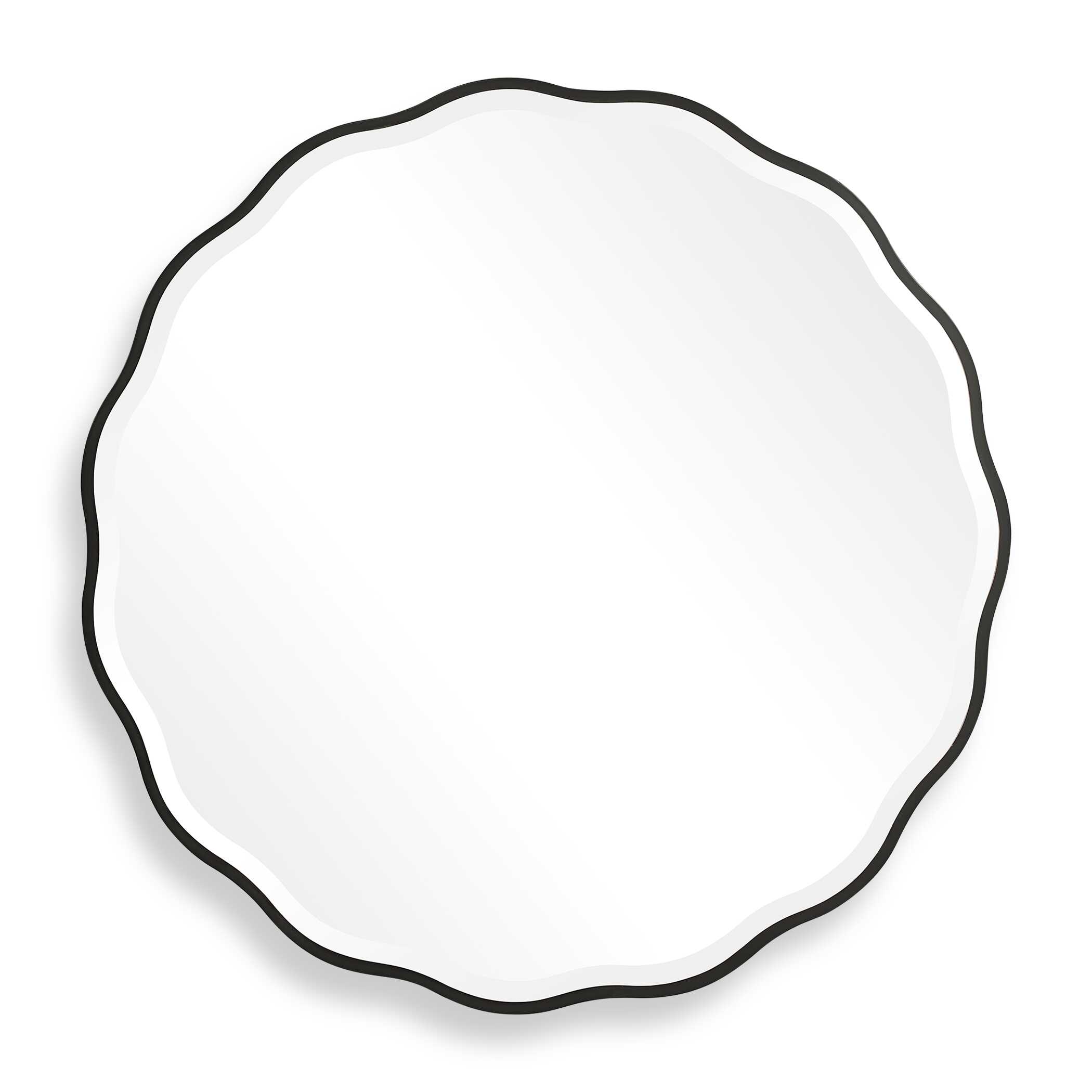 Aneta Black Round Mirror large image 