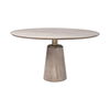 Maxwell II 54' Round Brown Solid Wood Top Brown Wood/Gold Metal Base Dining Table thumbnail 0
