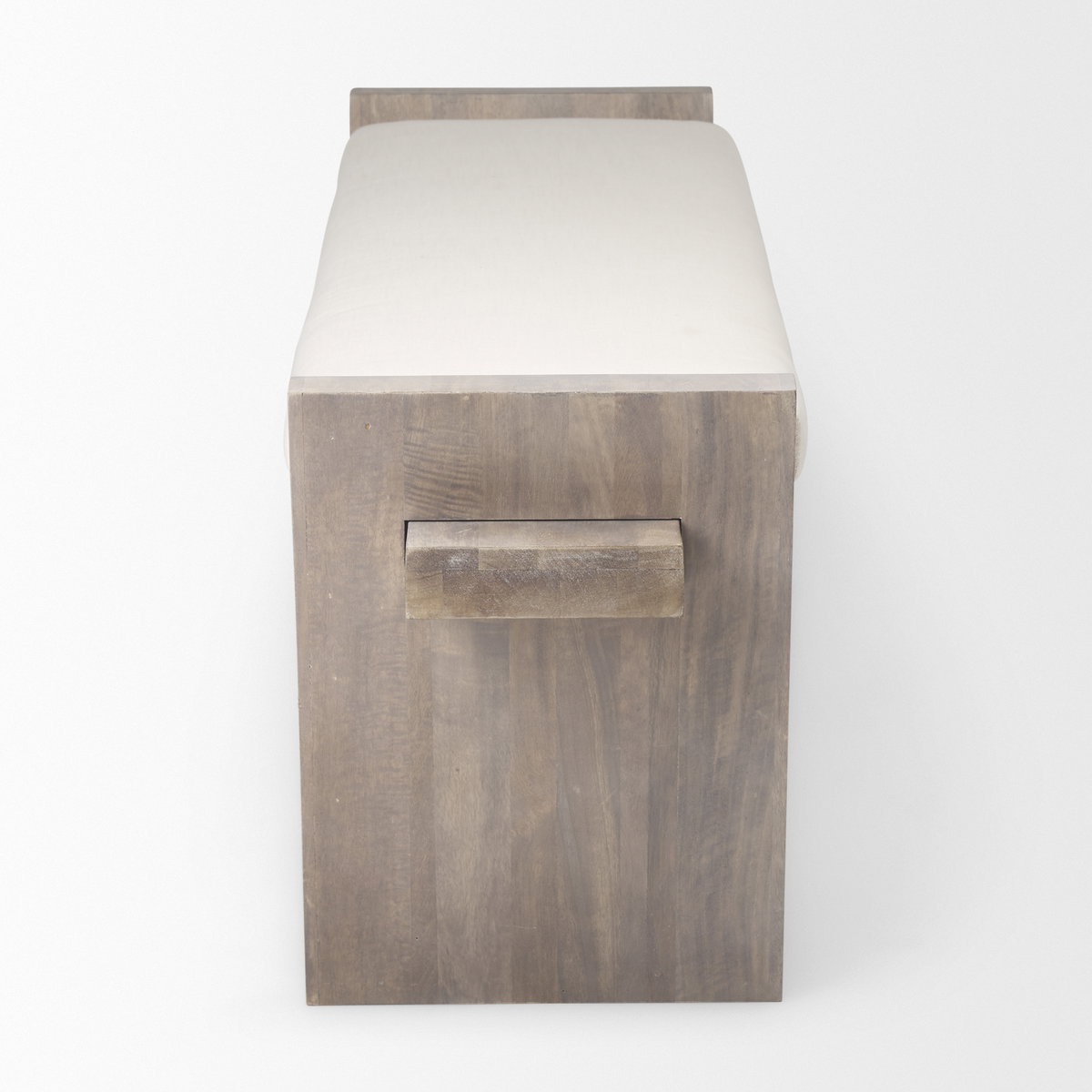 Elaine I 58L x 14.75W x 20H Brown Wood Upholstered Cream Seat Entryway Bench, Benche by Mercana, 58" length x 14.75" width x 20" height View 6