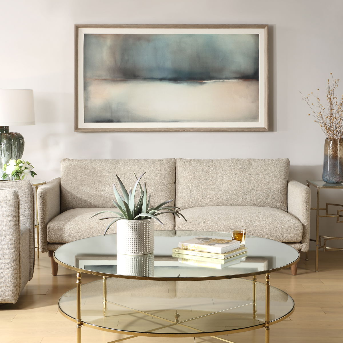 Deep Rains Framed Abstract Print, Art by Uttermost, 65.37" width x 35.37" height x 2" depth View 2