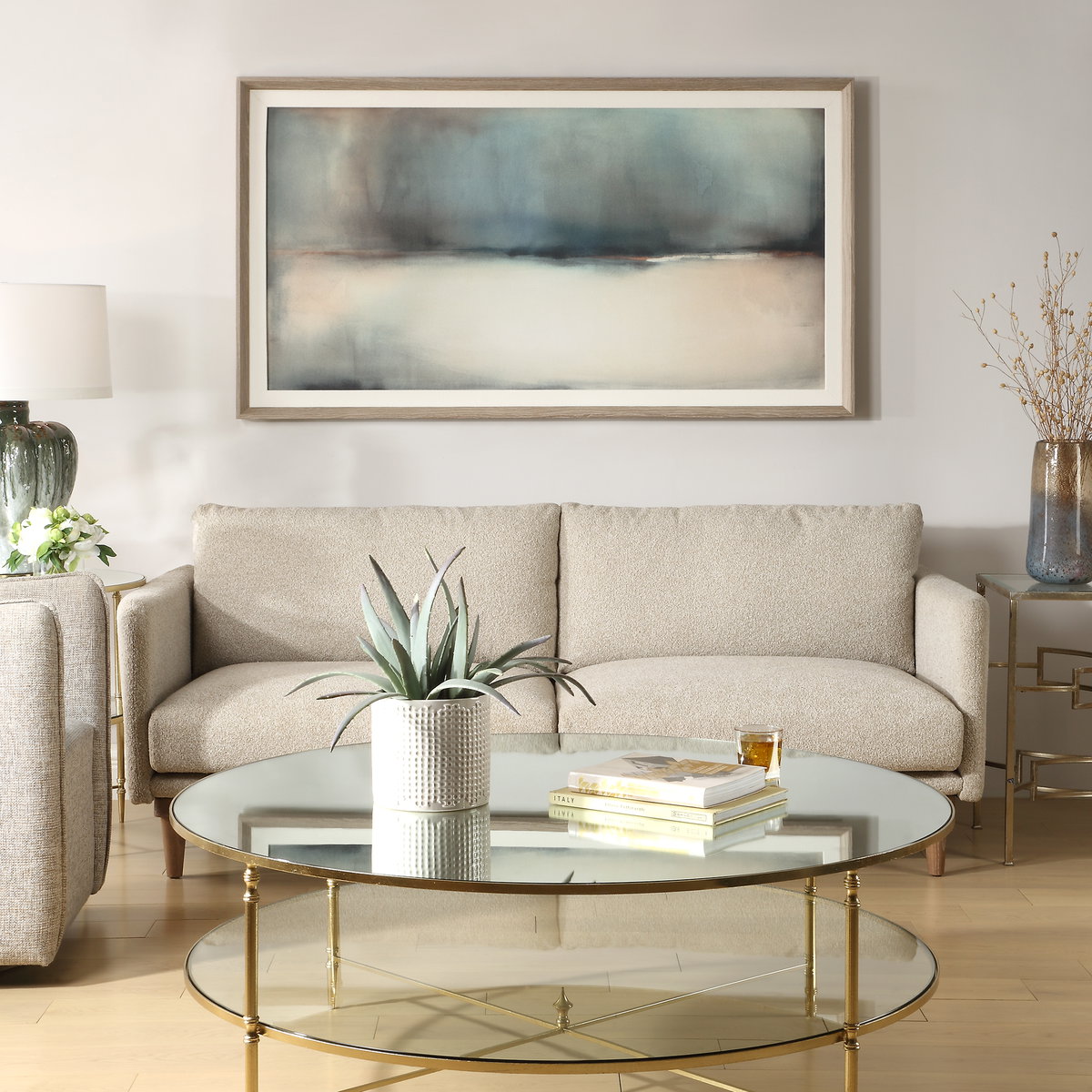 Deep Rains Framed Abstract Print, Art by Uttermost, 65.37" width x 35.37" height x 2" depth View 2