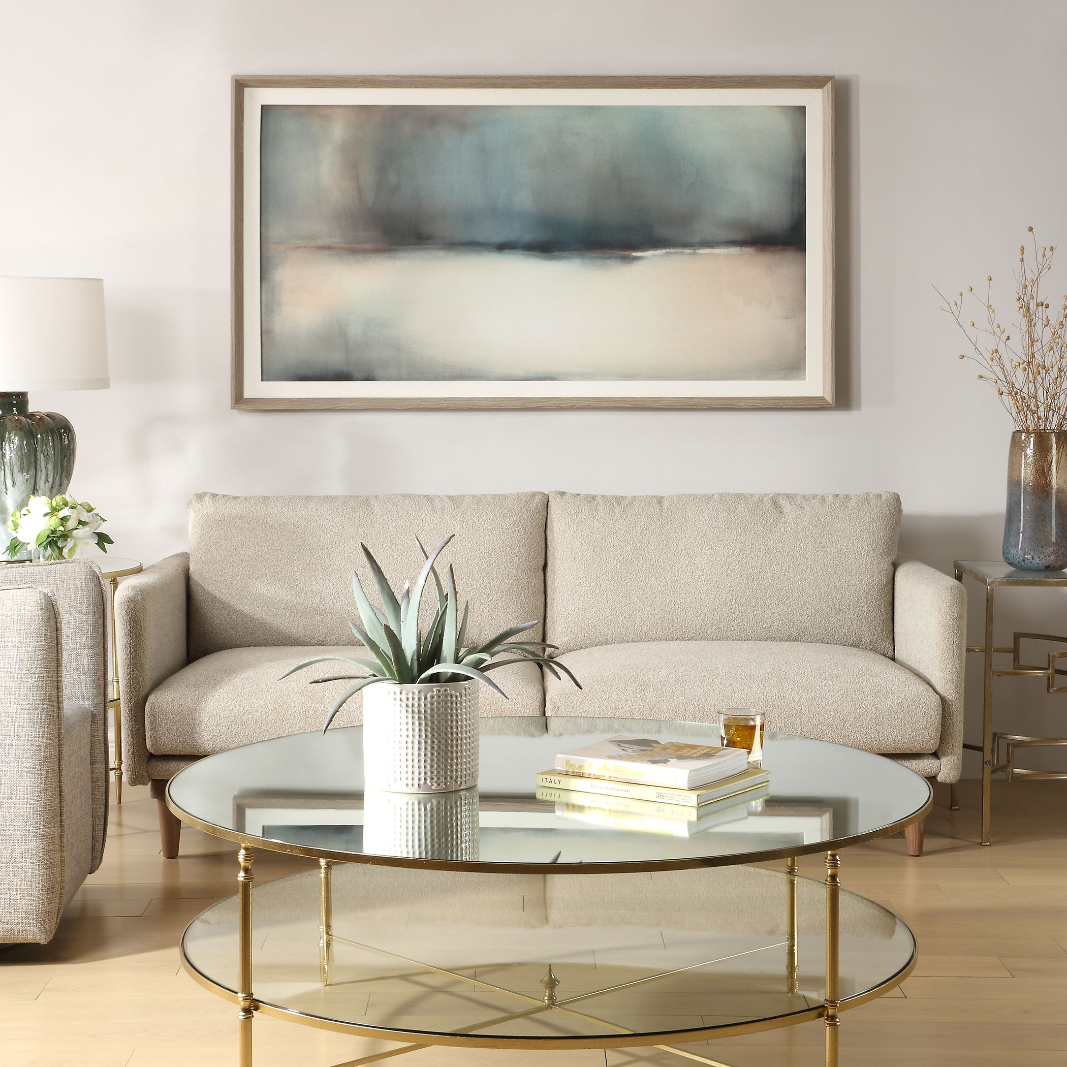 Deep Rains Framed Abstract Print, Painting by Uttermost, 65.37" width x 35.37" height x 2" depth View 2