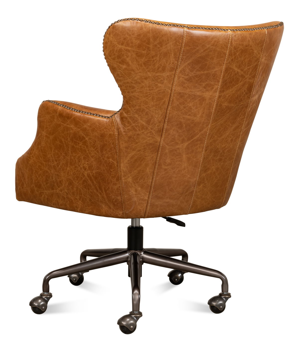 Andrew Jackson Desk Chair  Cuba Brown, by Sarreid, 2'5" length x 2'1" width x 2'11" height View 11