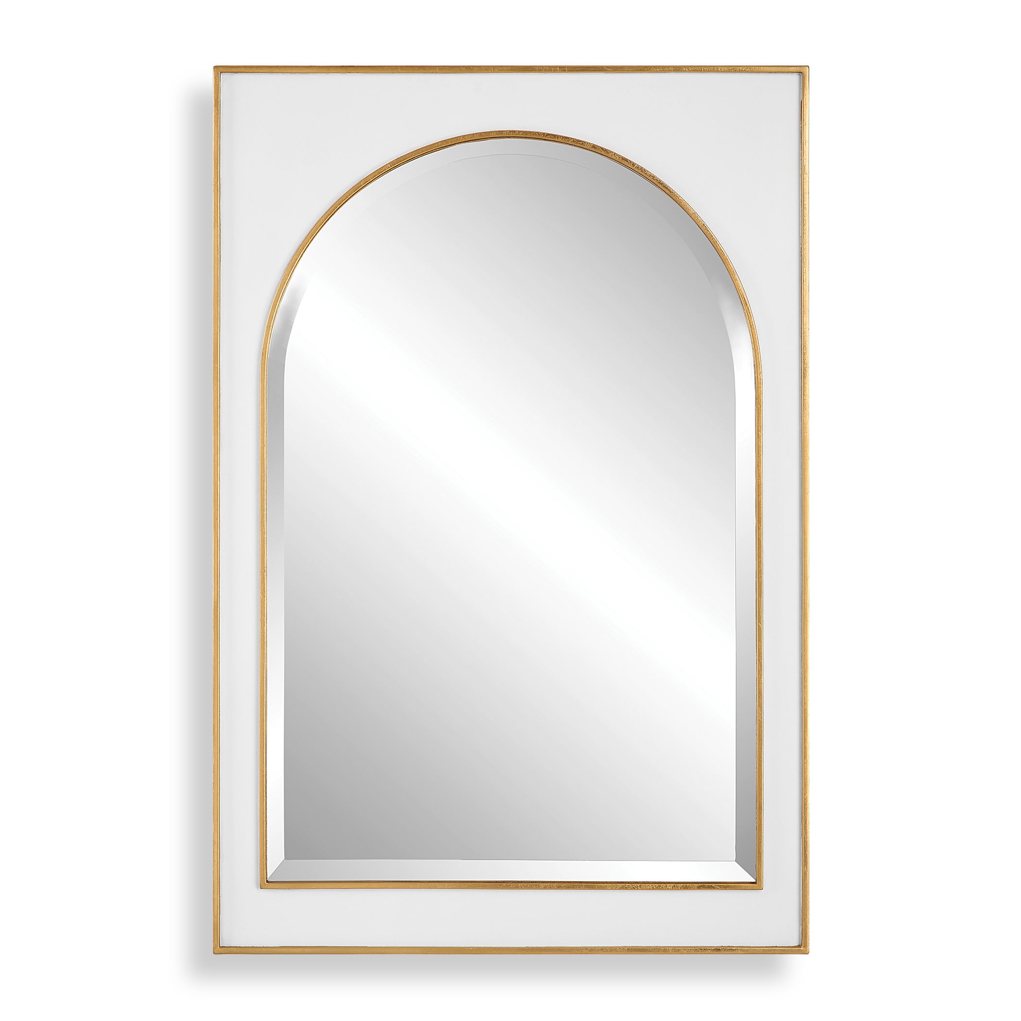 Crisanta Gloss White Arch Mirror large image 