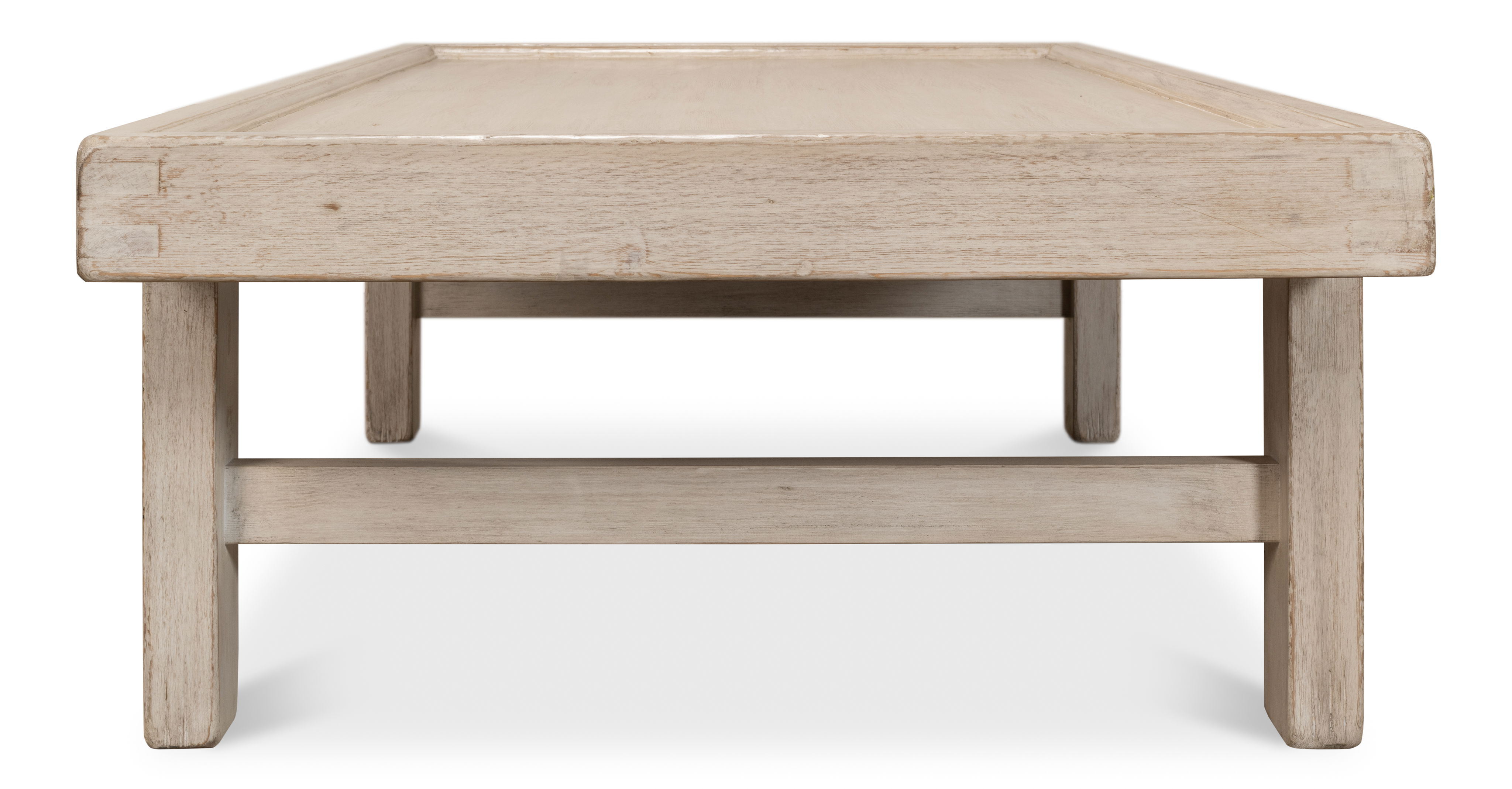 Large Wood Panel Coffee Tbl, French Grey, Coffee Table by Sarreid, 80" length x 37" width x 19" height View 3