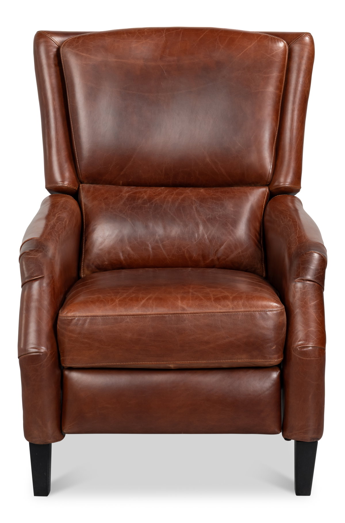 Ashford Leather Recliner, by Sarreid, 3'2" length x 2'6" width x 3'4" height View 2