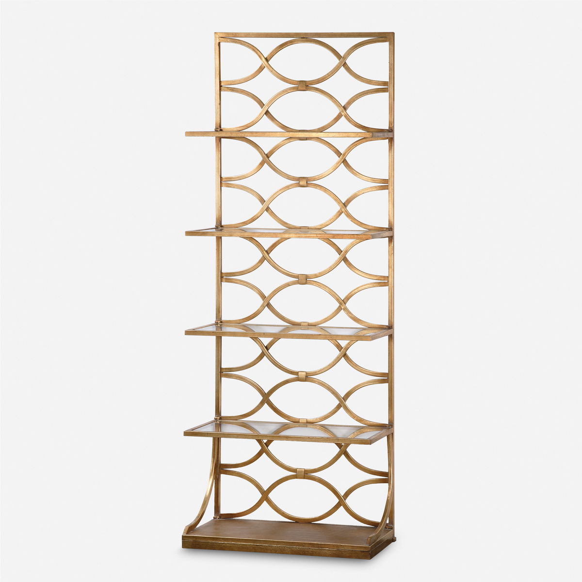 Lashaya Gold Etagere, Shelving & Bookcase by Uttermost, 30" width x 80" height x 12.75" depth View 1