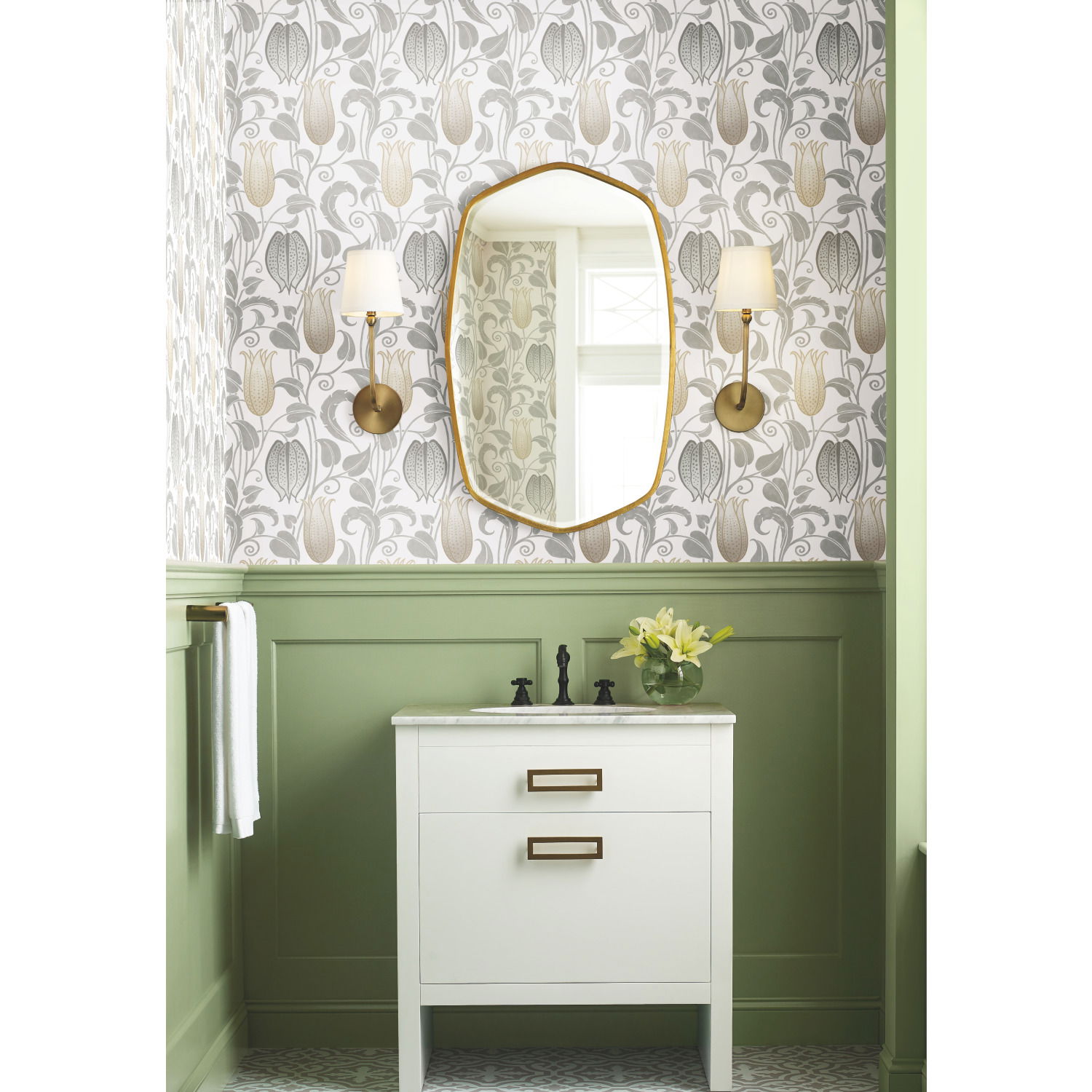 Canterbury Bells Neutral Wallpaper large image 