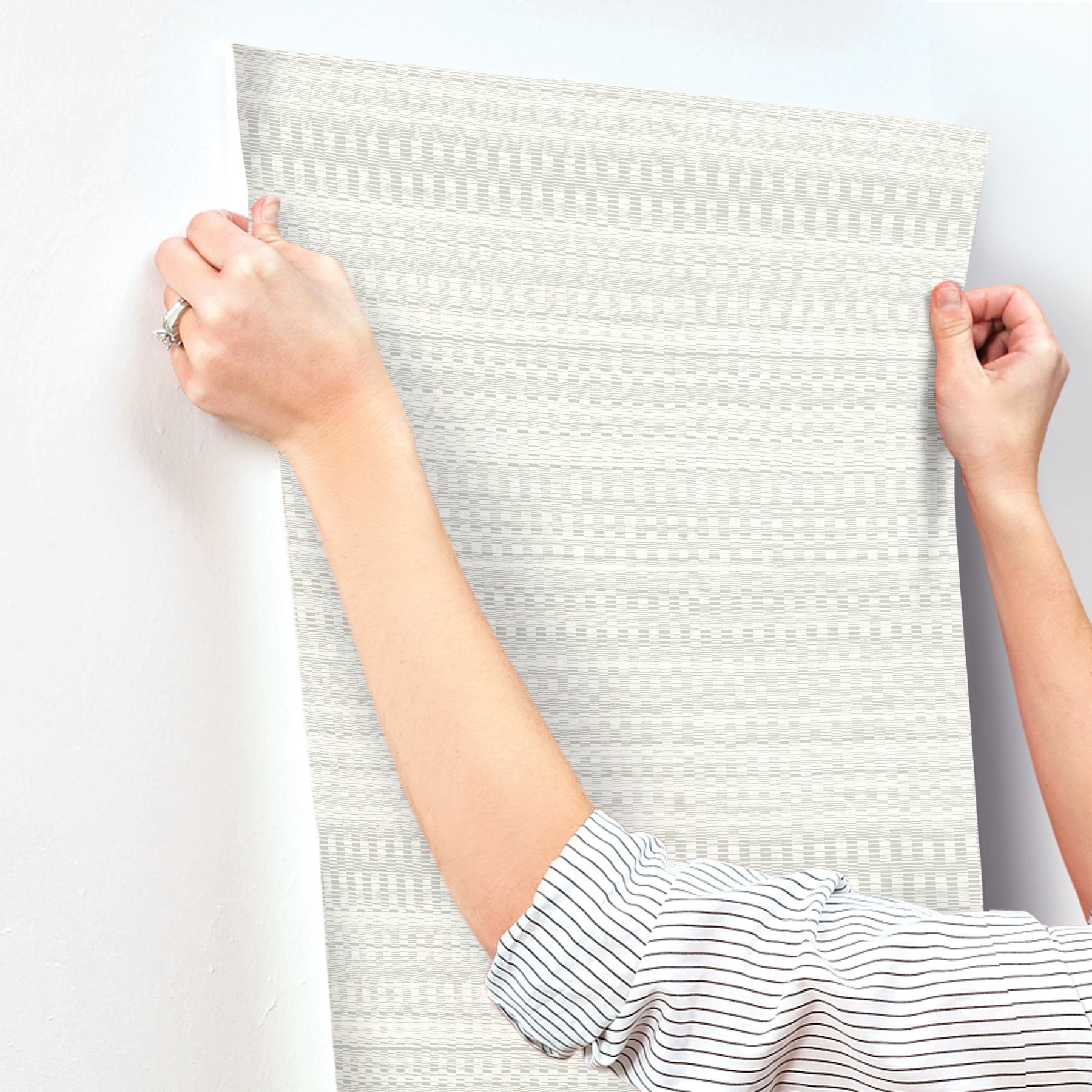 Tapestry Stitch Grey Wallpaper large image 
