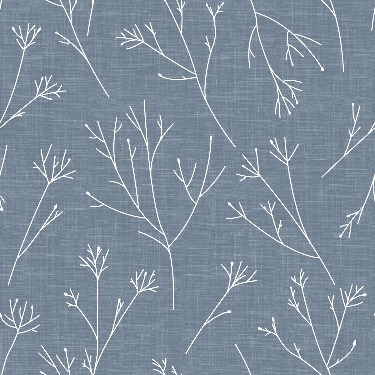 Twigs Blue Peel & Stick Wallpaper, by York Wall, 16'6" length x 1'8.5" width x 0.02" depth