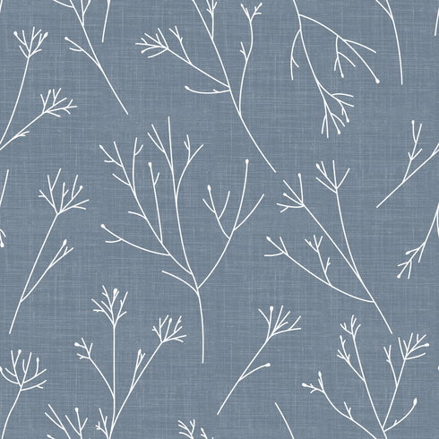 Twigs Blue Peel & Stick Wallpaper