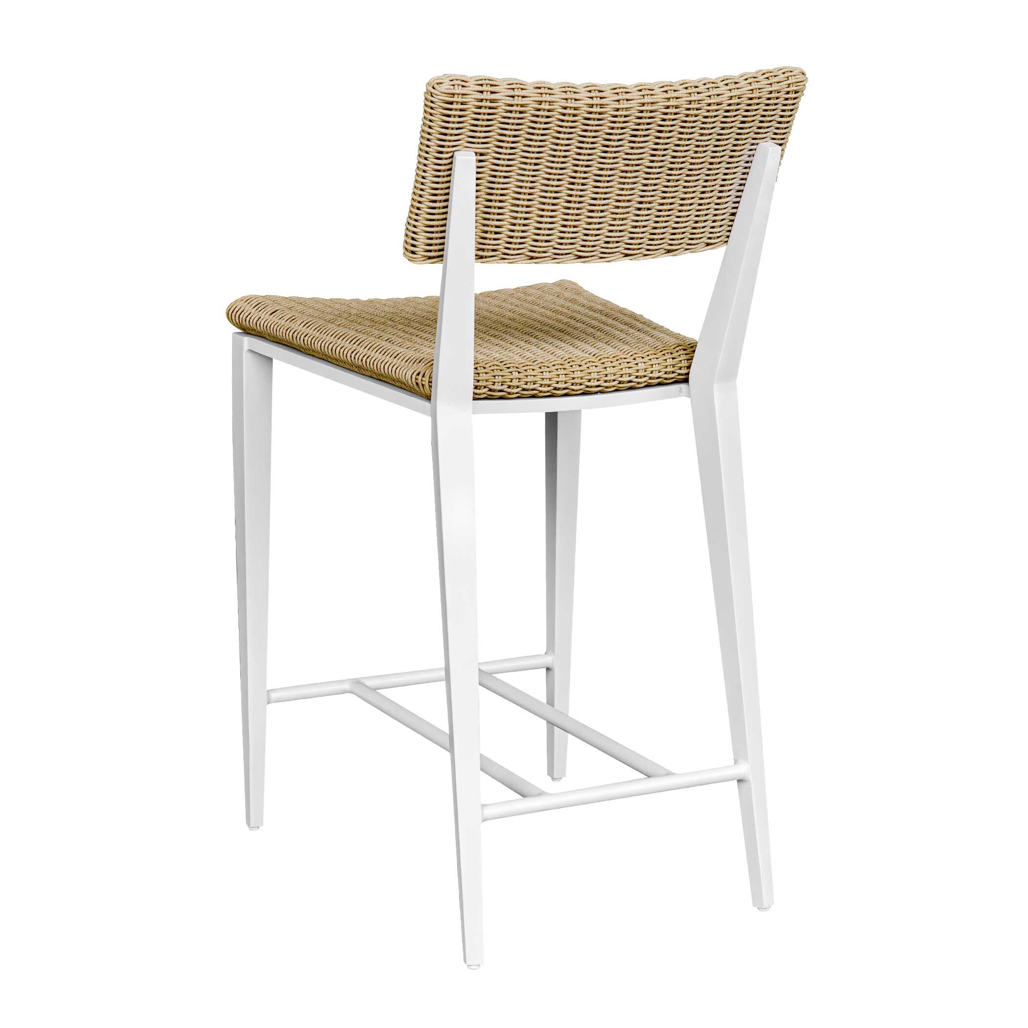 Calbas White Outdoor Counter Stool, Furniture by Uttermost, 19.75" width x 38.1" height x 22.6" depth View 7