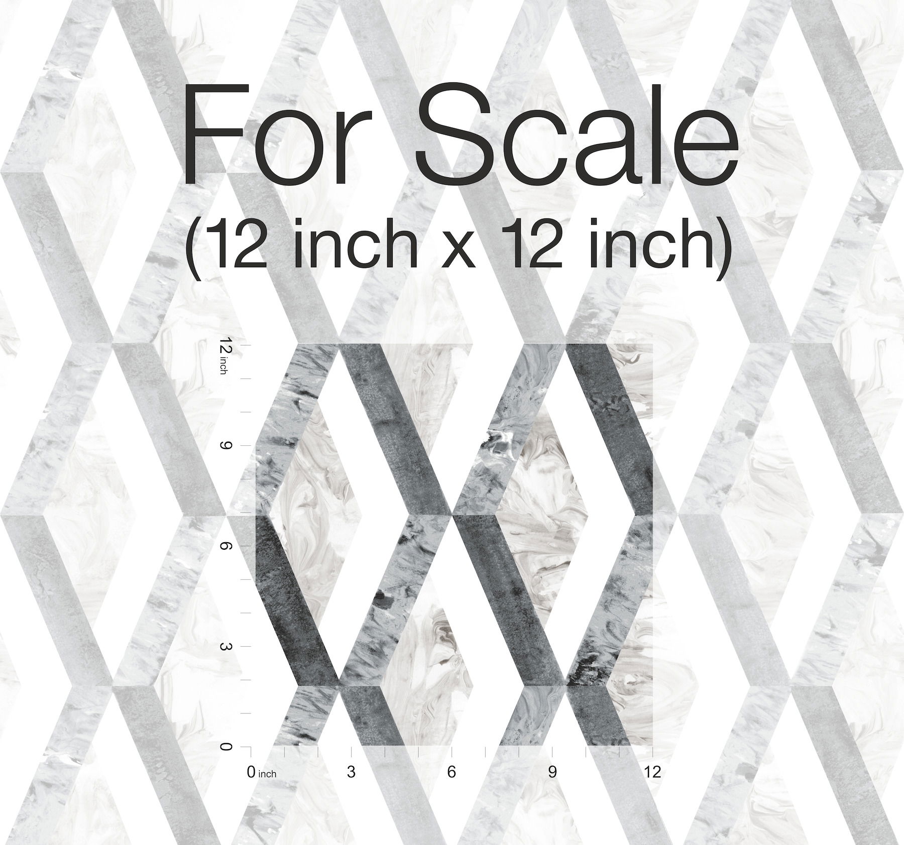 Statuary Diamond Inlay Grey Peel & Stick Wallpaper large image 