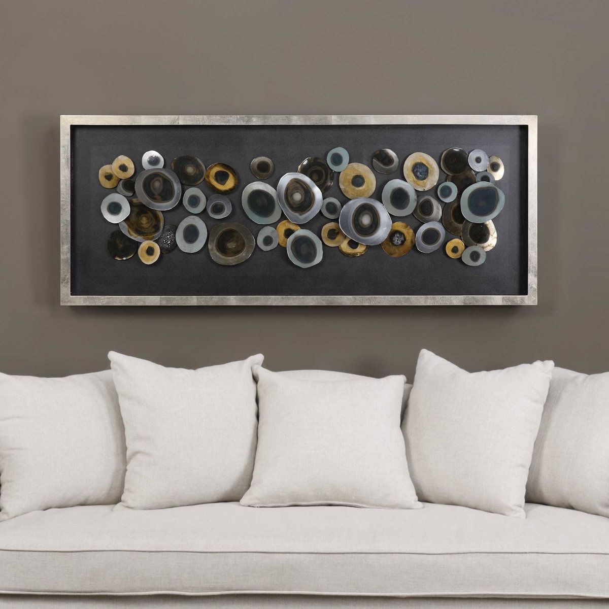Discs Silver Shadow Box, by Uttermost, 5'2" width x 2' height x 2.2" depth View 2