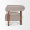 Gianna Open Back Medium Brown Wood with Taupe Boucle Fabric Accent Chair thumbnail 4