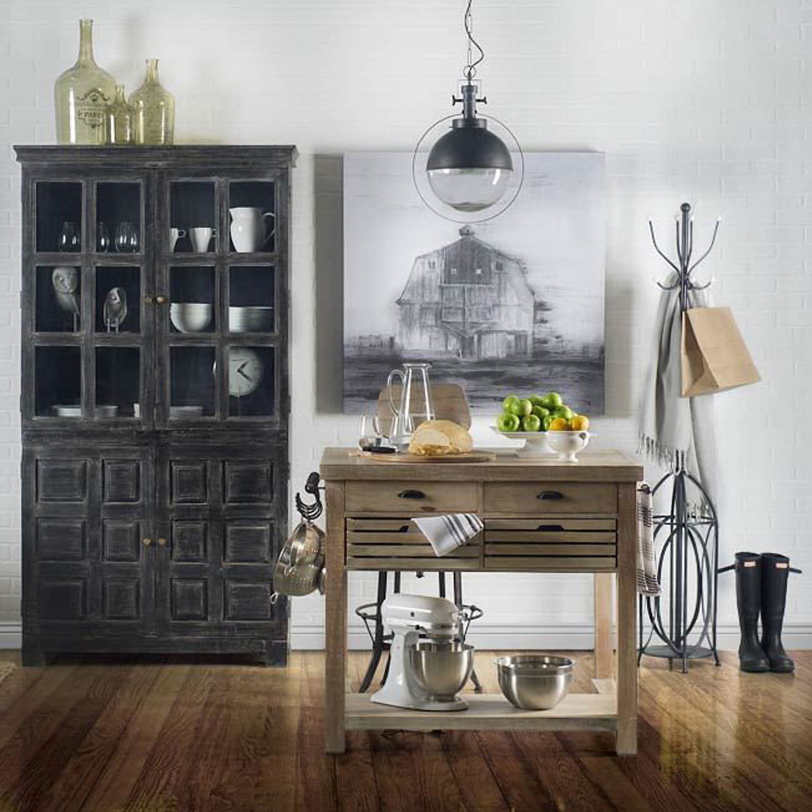 Leighton II 15x20 Black Metal Spherical Pendant Light, by Mercana, 15" length x 15" width x 20" height View 3