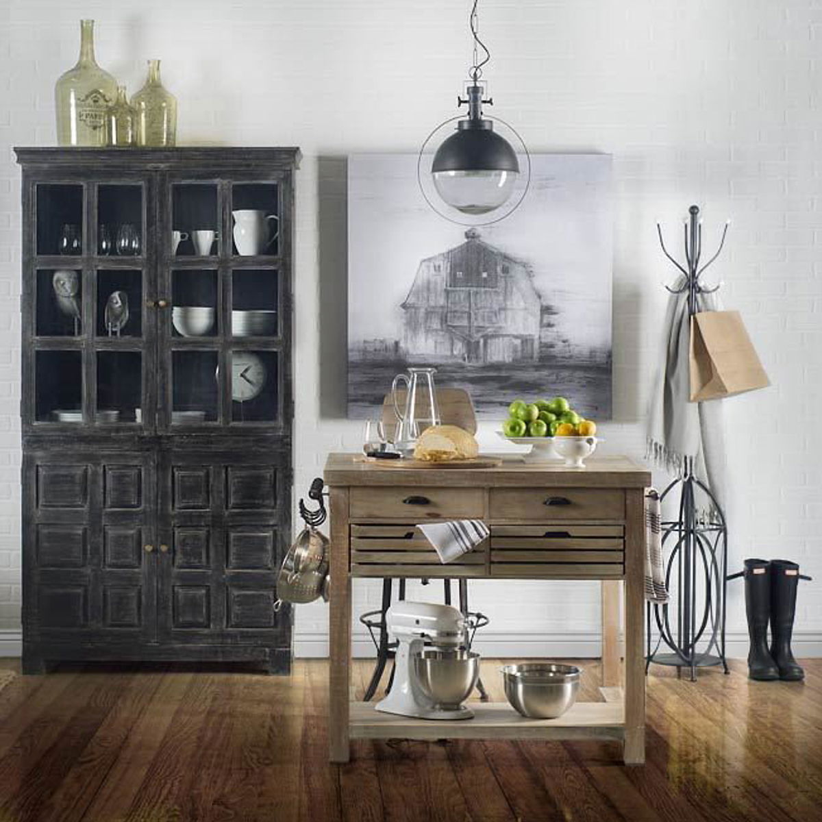 Leighton II 15x20 Black Metal Spherical Pendant Light, by Mercana, 15" length x 15" width x 20" height View 3