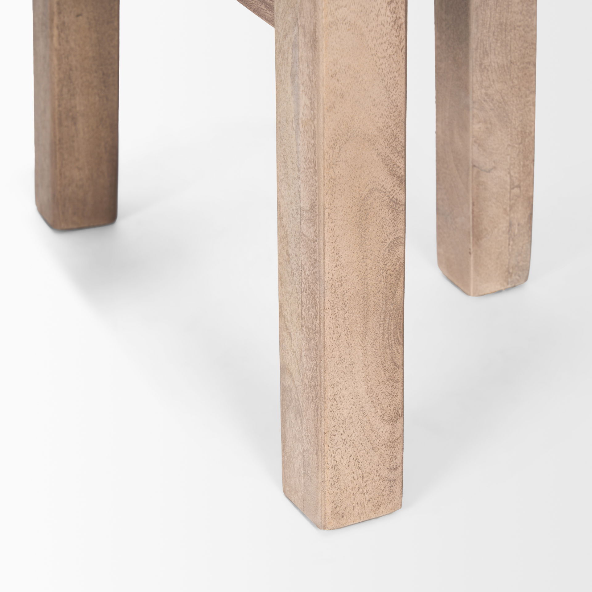 Brahma 30' Total Height White Washed Wood Stool, Counter & Bar Stool by Mercana, 14.5" length x 14.5" width x 30" height View 8