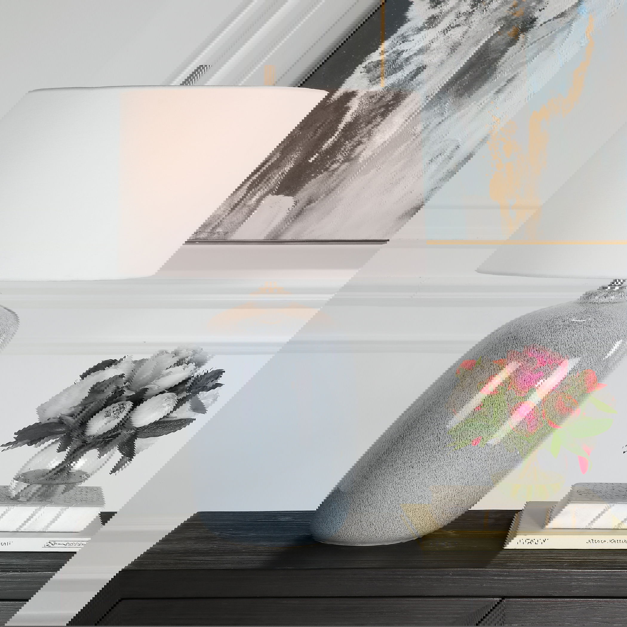 Jubilee Sky Blue Table Lamp, by Uttermost, 18" width x 26.75" height x 18" depth View 2