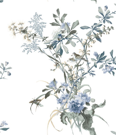 Wild Flowers Jade Peel & Stick Wallpaper