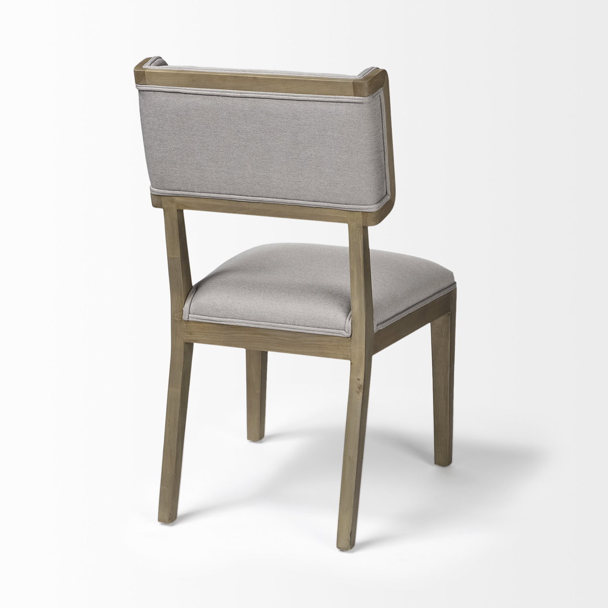 Tenton Open Back Dining Side Chair | Grey Fabric with Brown Wooden, Dining Chair by Mercana, 23.5" length x 19" width x 36.75" height View 9