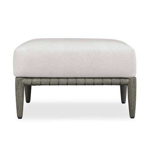 Borneo White Cushion Outdoor Ottoman