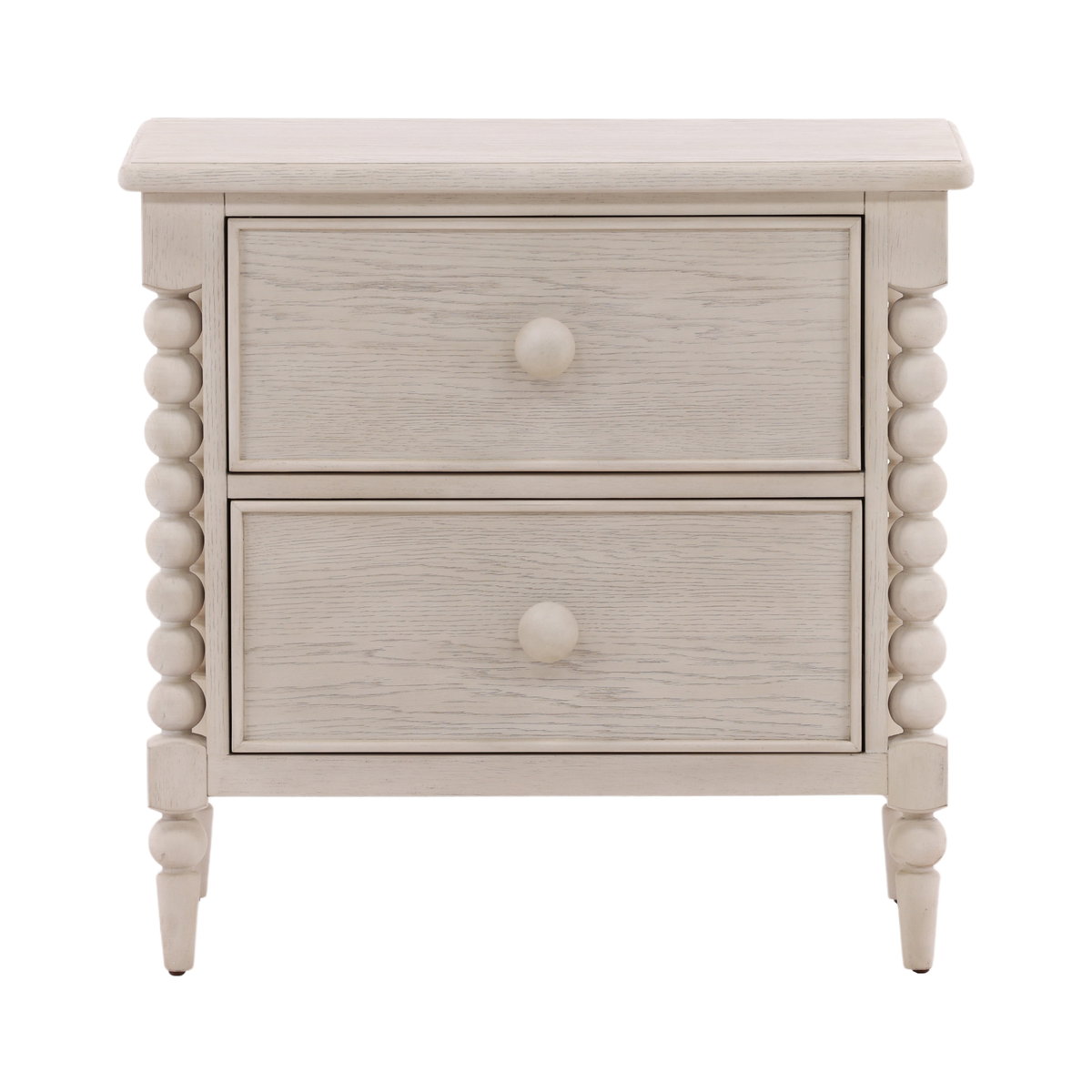 Marcellina Nightstand Whitewash, by Dovetail, 28" width x 27" height x 17.75" depth View 2