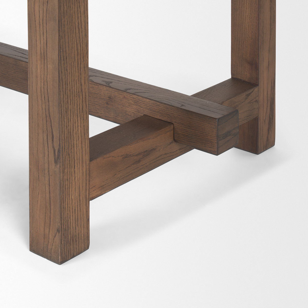 Suke 84'L x 42'W Rectangular Trestle Dining Table | Med Brown Wood | Seats 8, by Mercana, 84" length x 42" width x 30" height View 10
