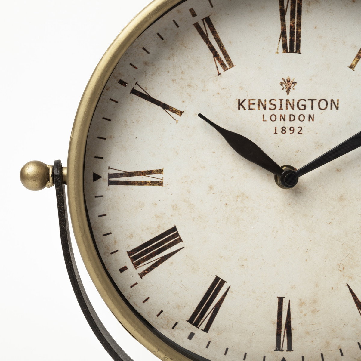Houston Gold Metal Half Moon Base Table Clock, by Mercana, 4" length x 12" width x 13" height View 9