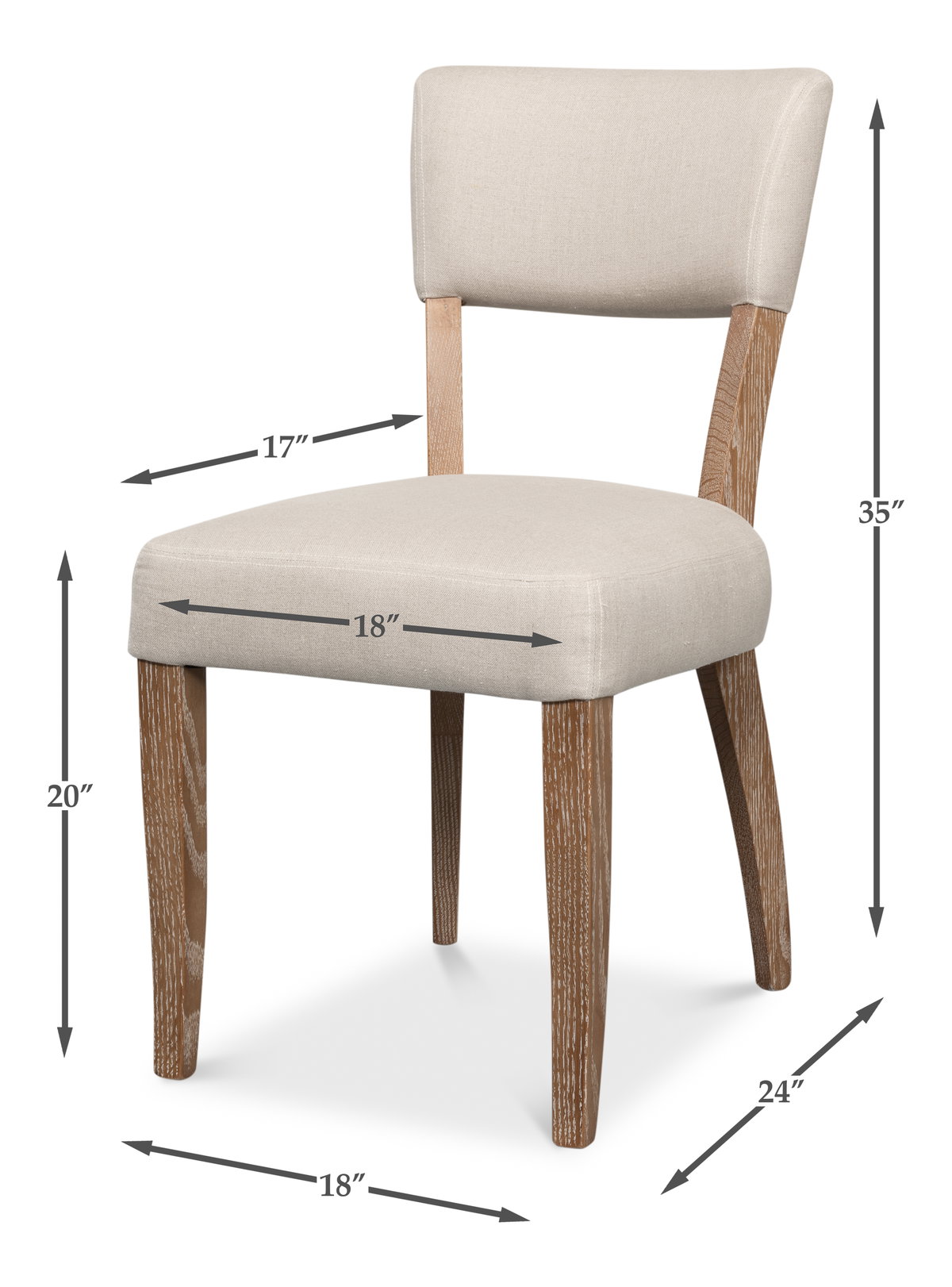 Rhett Chair, by Sarreid, 2' length x 1'6" width x 2'11" height View 13