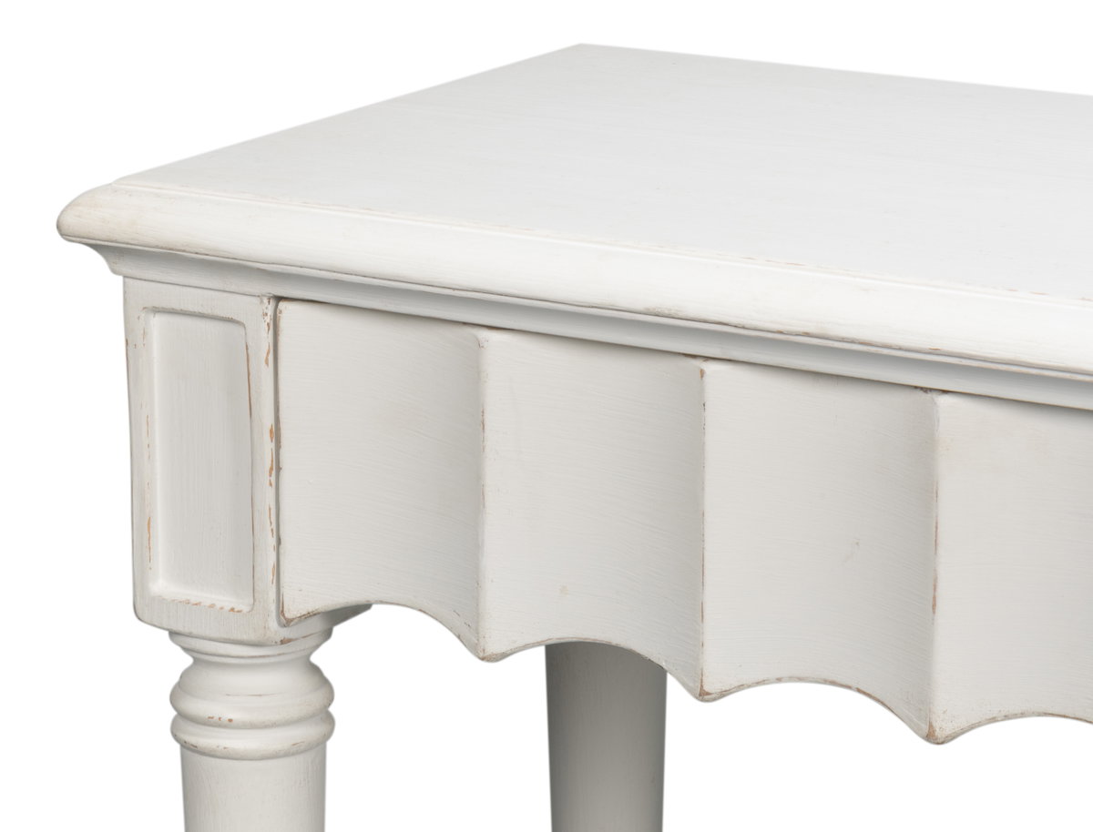 Chantal Console Table Antique White, by Sarreid, 1'6" length x 7'9" width x 3' height View 5