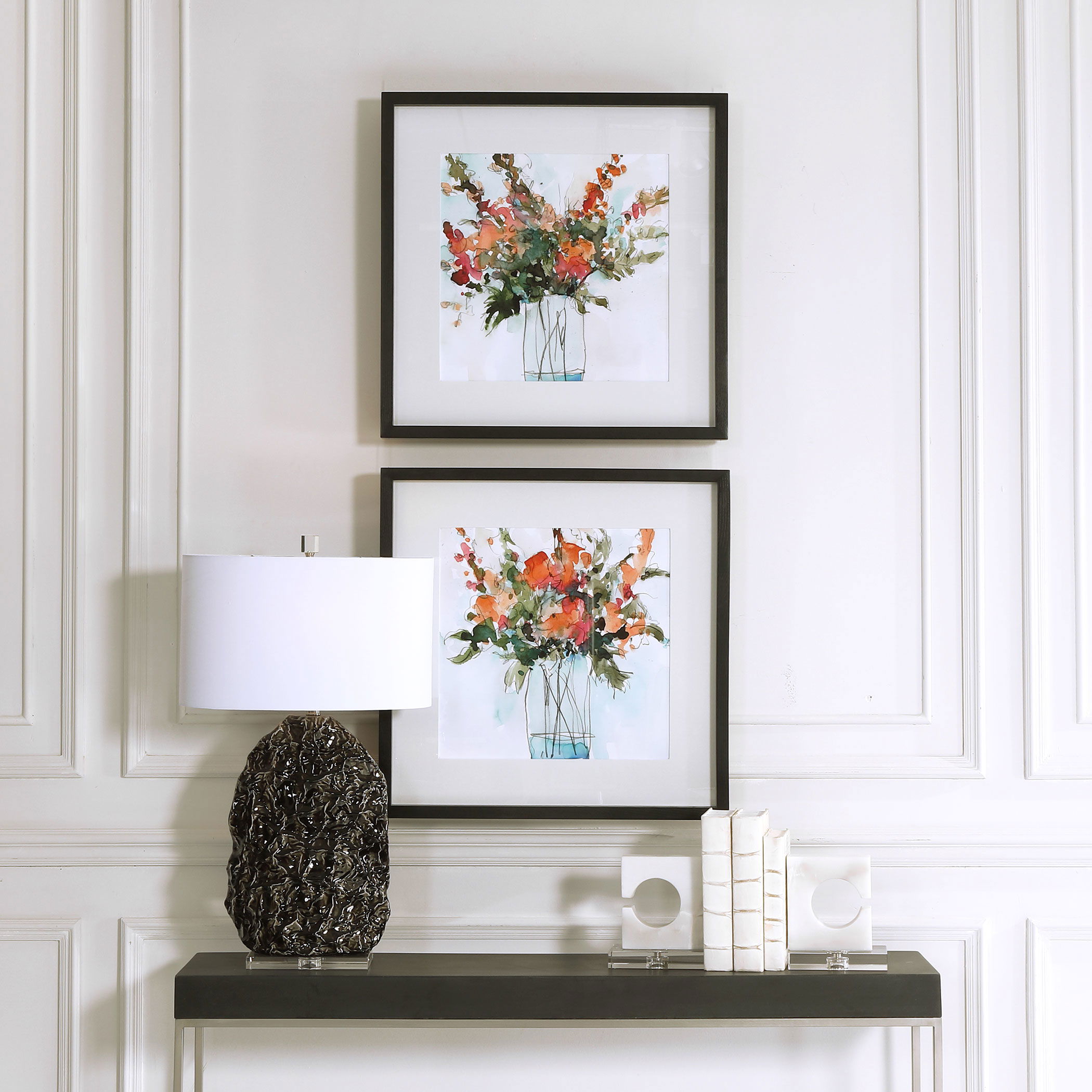 Fresh Flowers Watercolor Prints, S/2 large image 