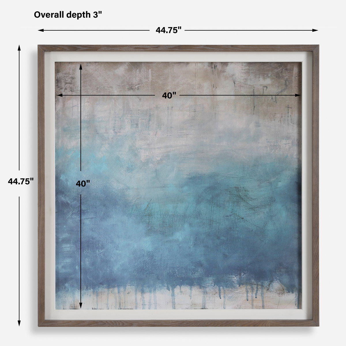 Serenity Paused Framed Abstract Print, Art by Uttermost, 44.75" width x 44.75" height x 3" depth View 3
