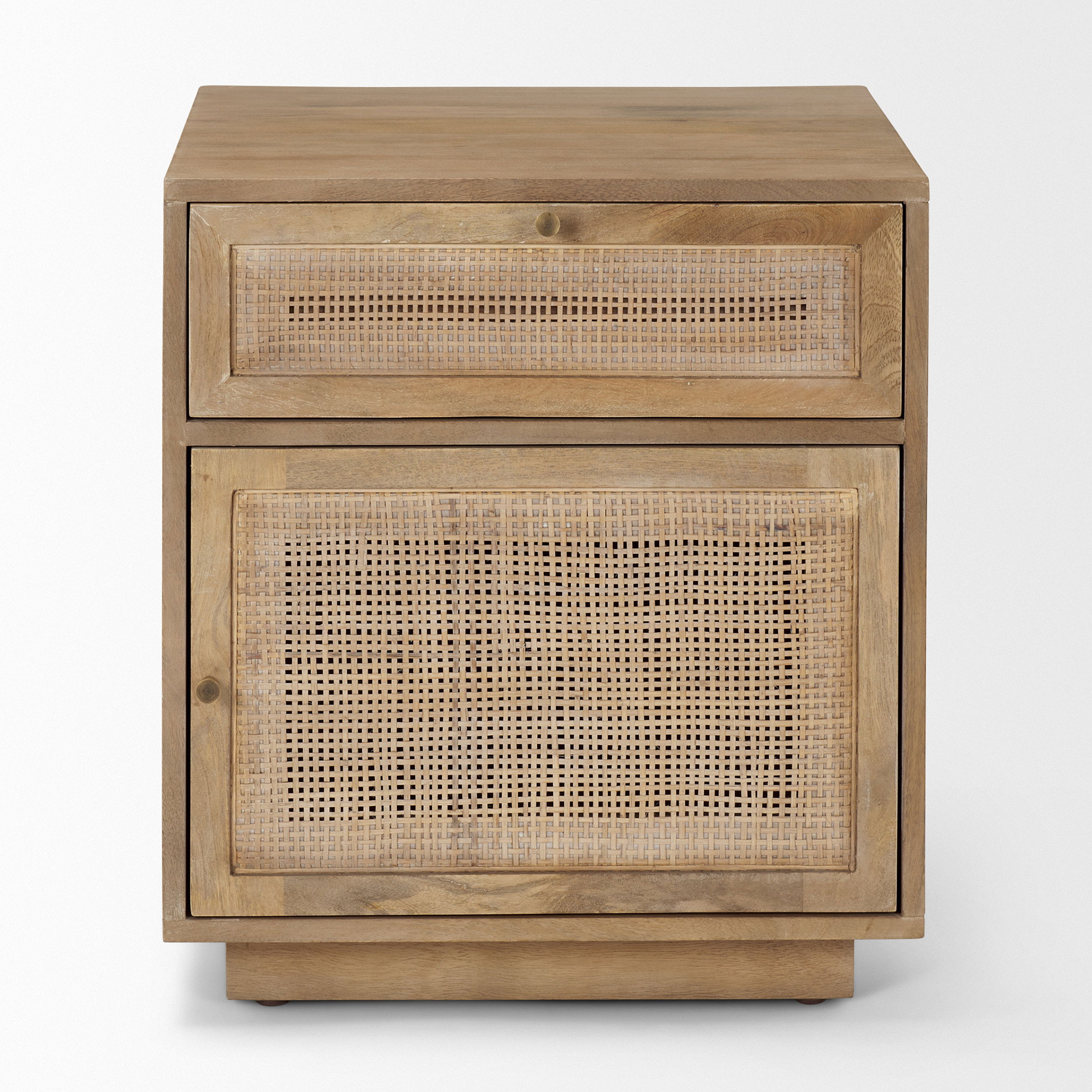 Grier Light Brown Wood with Cane End Table large image 