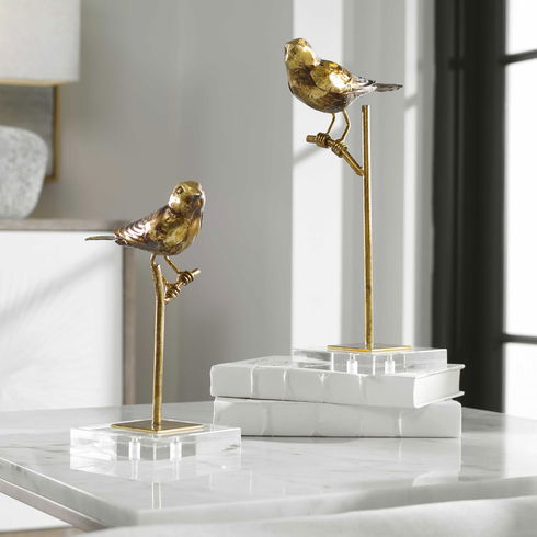 Passerines Bird Sculptures Set/2