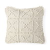 Leroy 18 x 18 Cream Raised Pattern Detail Decorative Pillow Cover, by Mercana, 18" length x 18" width x 0.1" height thumbnail 1