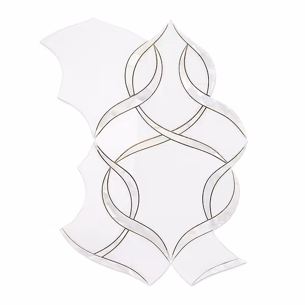 Online Designer Bathroom Arya Marble & Mother of Pearl Polished Mosaic Tile