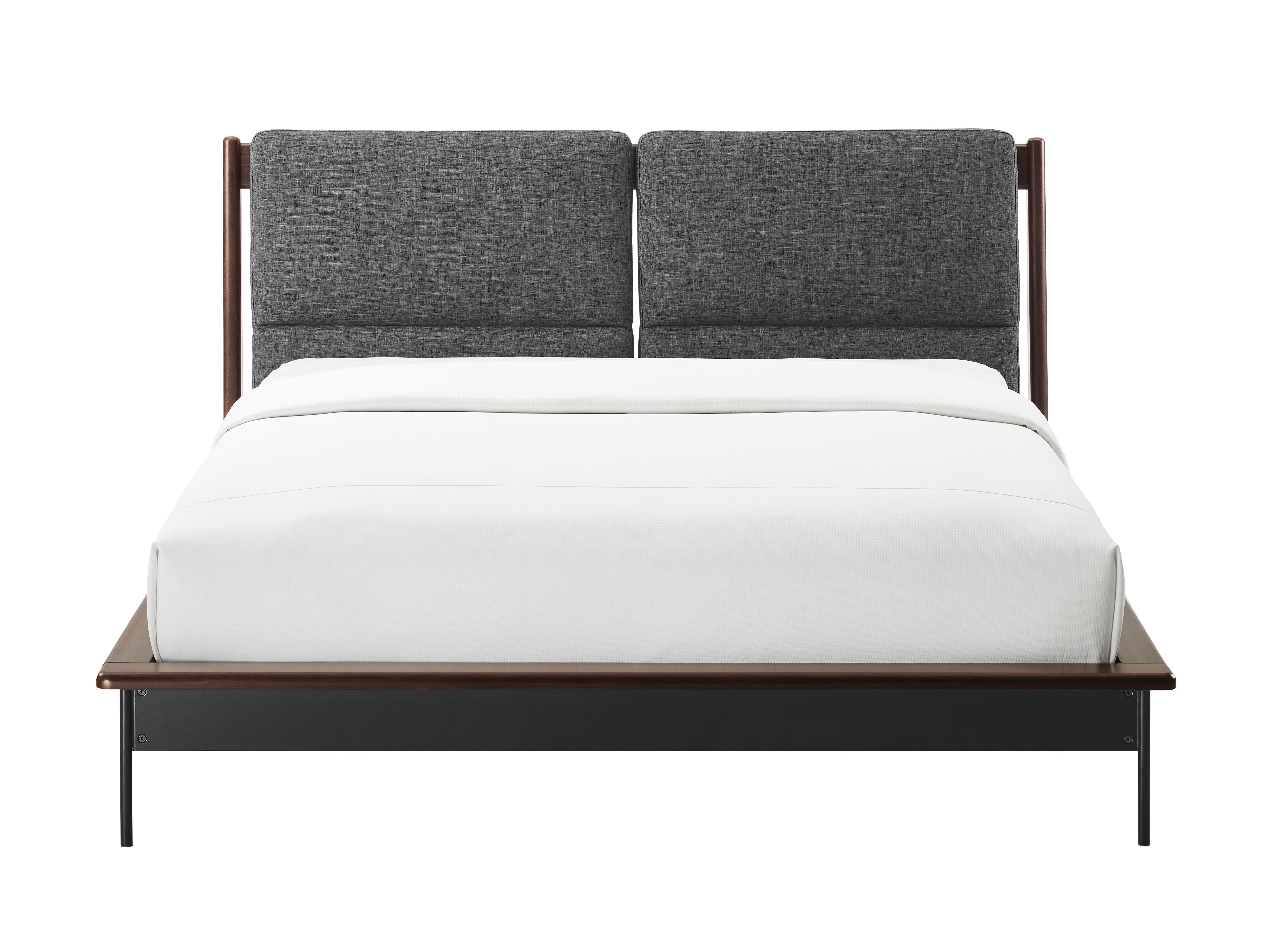 Park Avenue Queen Platform Bed with Fabric, Ruby large image 