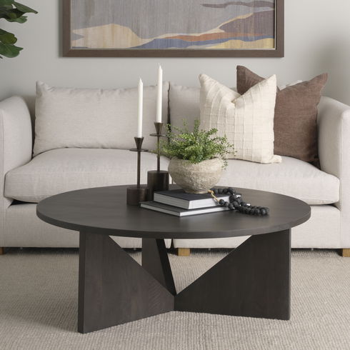 Tarro Brown Wood with Triangle Legs Coffee Table