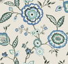 Dahlia Blooms Blue & White Wallpaper thumbnail 0