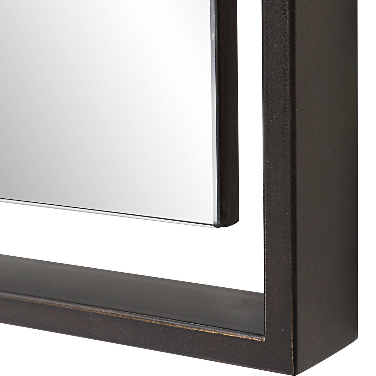 Egon Rectangular Bronze Mirror, by Uttermost, 29.87" width x 50" height x 1.62" depth View 6