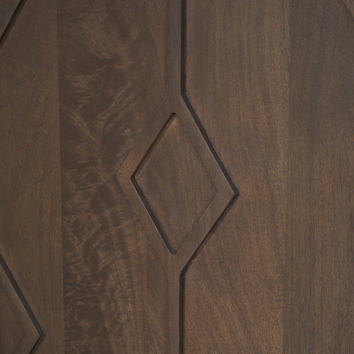 Heera Dark Brown Diamond Motif with Shelf Sideboard, Sideboards & Buffet by Mercana, 71" length x 16.25" width x 32" height View 11