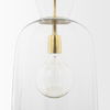 Sadah Tall Clear Blown Glass with Gold Metal Pendant Light, by Mercana, 11.25" length x 11.25" width x 21" height thumbnail 7